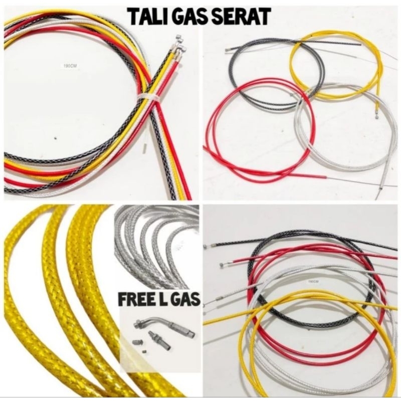 Tali gas spontan/ tali gas serat ukuran 190cm universal gratis L gas