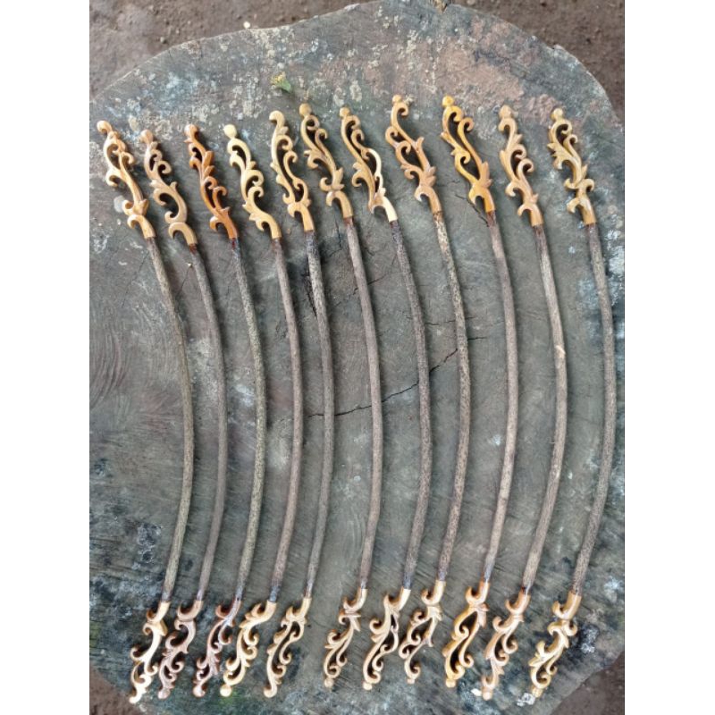 Tangkringan Konin Ukir 33cm Lengkung Pangkringan Sogon Asem Bali Model Melengkung Sangkar Lovebird P