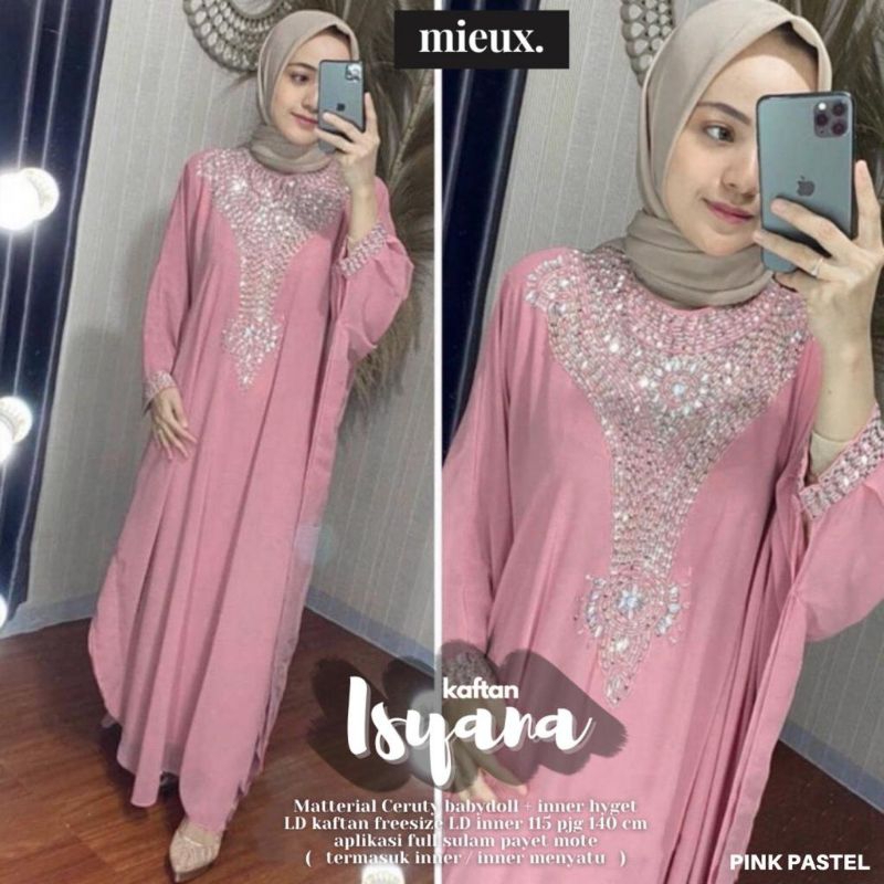 BISA COD ISYANA KAFTAN JUMBO MIEUX KAFTAN PAYET SUPER JUMBO GAMIS JUMBO ORIGINAL MIEUX