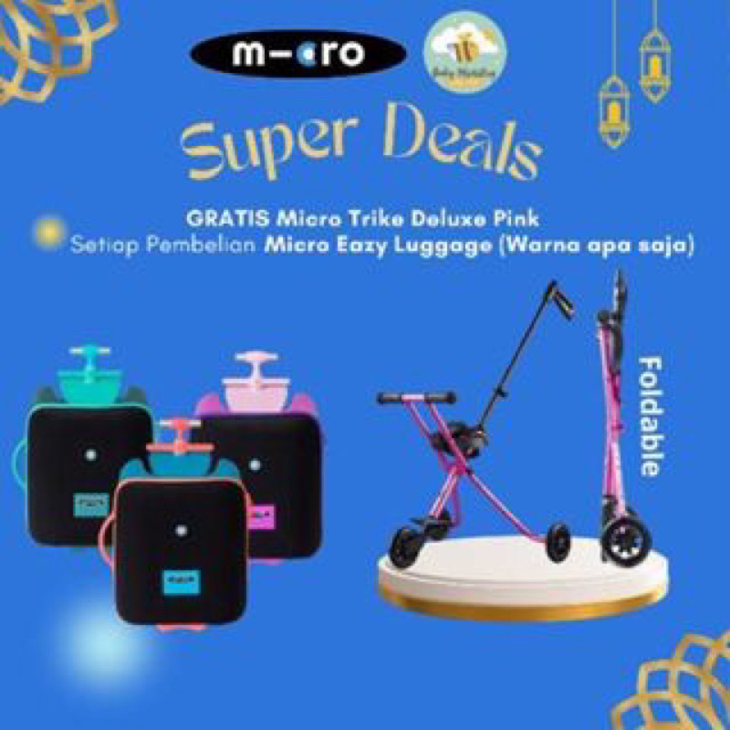 MICRO LUGGAGE EAZY ORIGINAL (cabin size) / KOPER STROLLER / micro trike / micro eazy luggage / micro easy luggage / koper anak / stroller anak / koper travelling / micro koper trike / koper bayi / koper micro