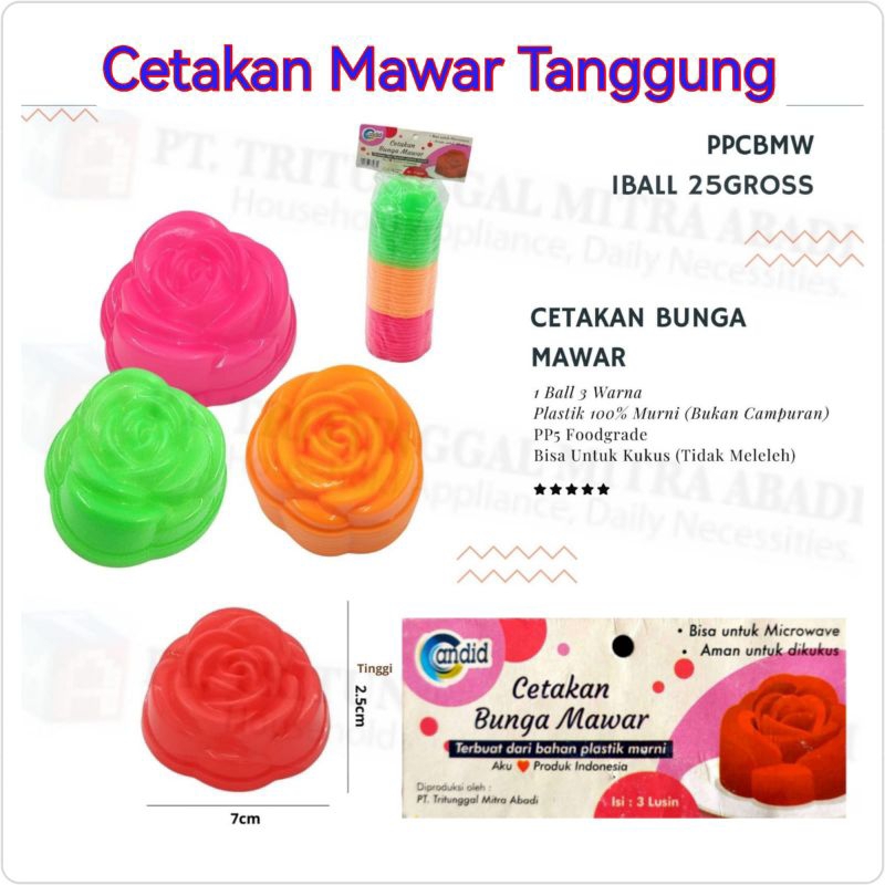 Cetakan Bolu Kukus Lubanv Jelly Jasmine Mawar per Lusin 12pc