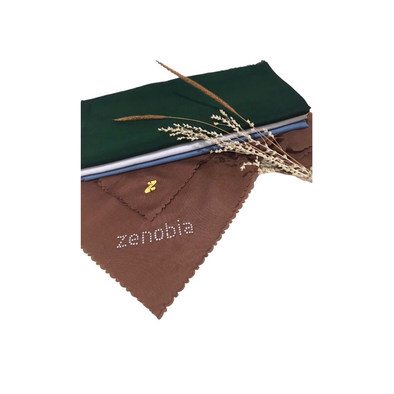 Hijab Segiempat Polos Voal Premium Lasercut By Zenobia Scarves