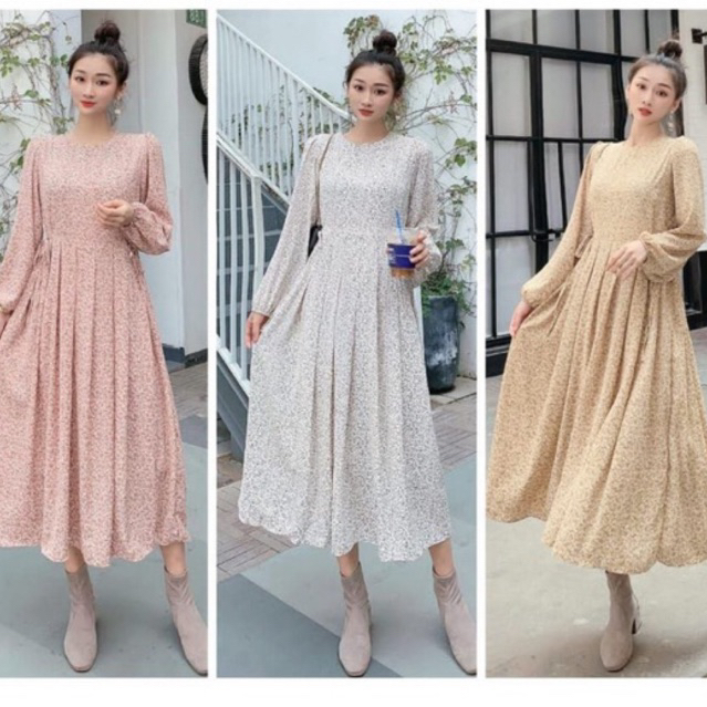 TUNIK CANTIK KOREAN IMPORT | TUNIK MOTIF MIDI DRESS