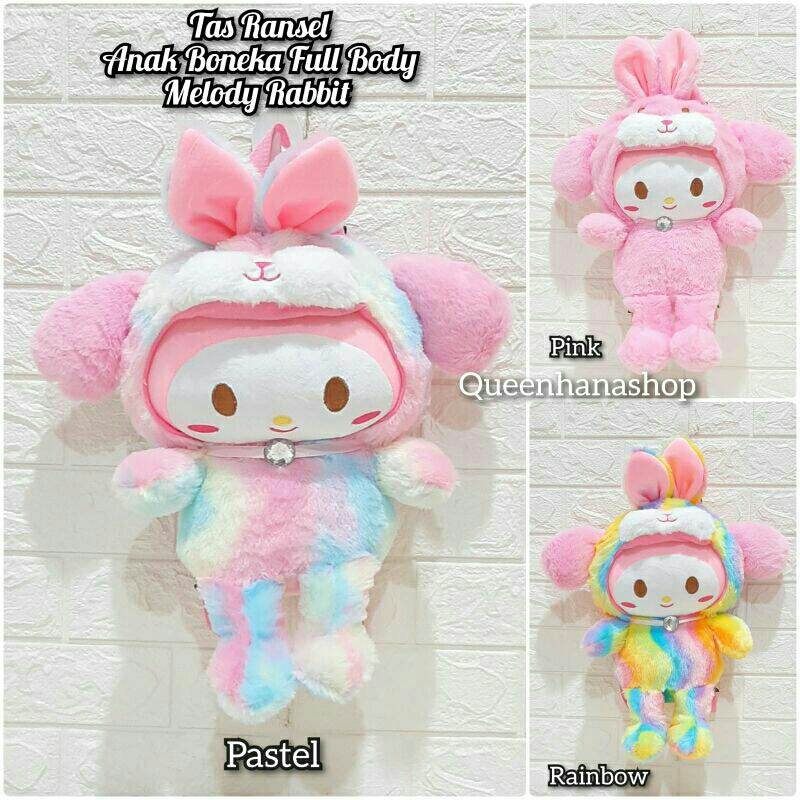 Tas Ransel Anak Costume Pelangi Full Body Tas Boneka Karakter  Ransel Anak