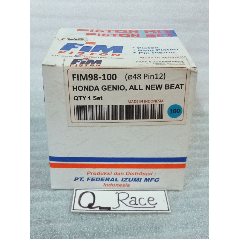 Piston kit FIM Genio all new beat std 50 100 izumi fim98