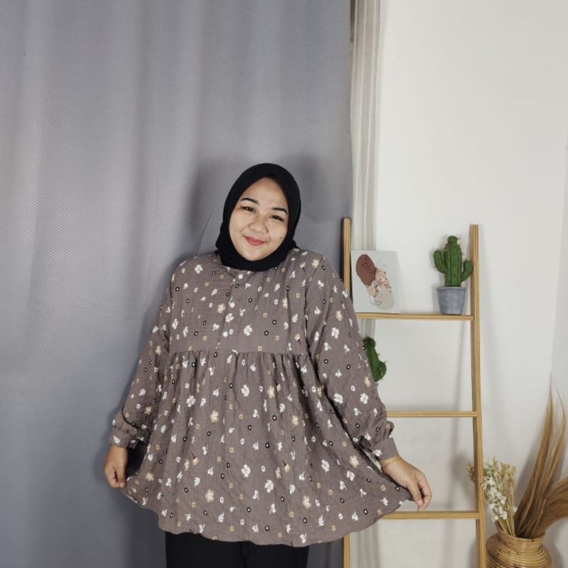 ANNA BLOUSE SUPER JUMBO BLUS BIGSIZE ATASAN OVERSIZE LD 110 120 130 140 150 COD