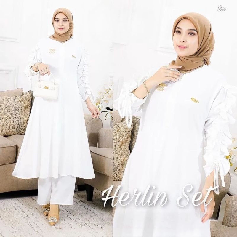 HERLIN TUNIK/SETELAN TUNIK CRINKLE AIRFLO/SETELAN TUNIK WANITA