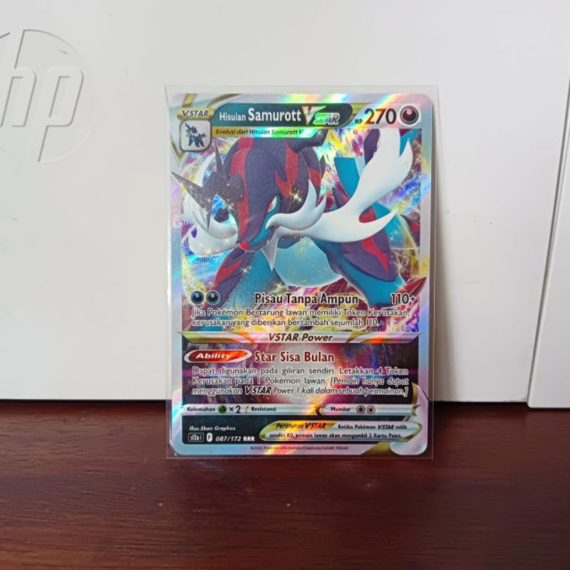 Hisuian Samurott VSTAR 087/172 RRR S12A Pokemon Bahasa Indonesia Mainan Anak