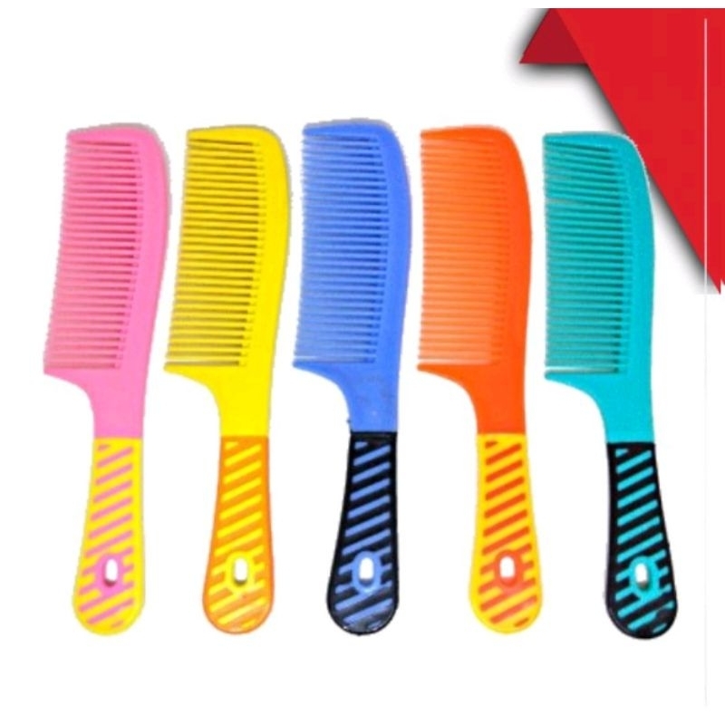 Sisir Warna Warni Cantik Gagang Bergaris Garis