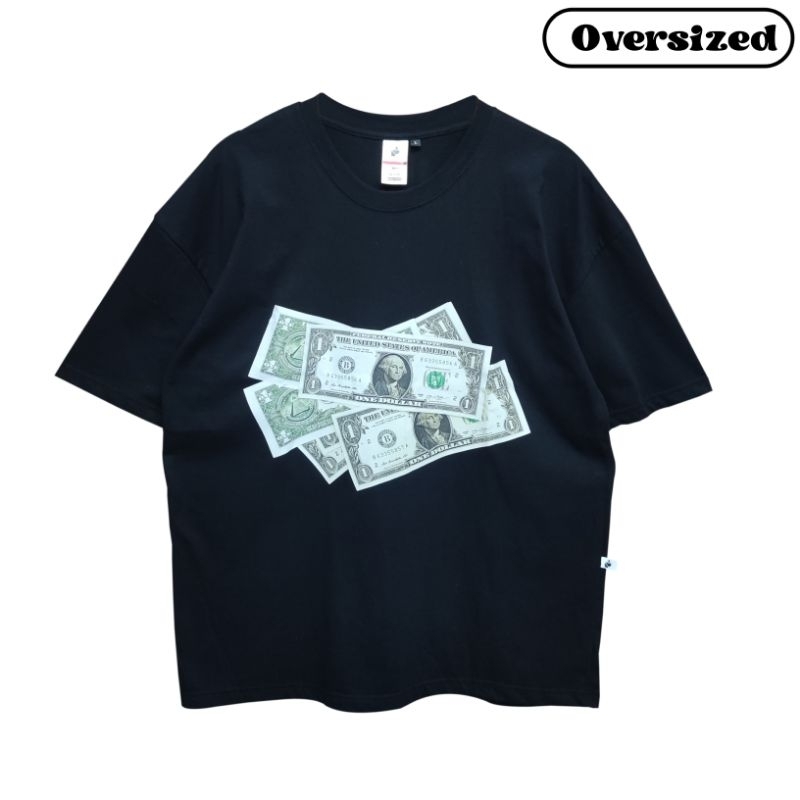 Philanthrope Oversized Dollar Black T-shirt | Kaos Oversized Pria dan Wanita | Unisex