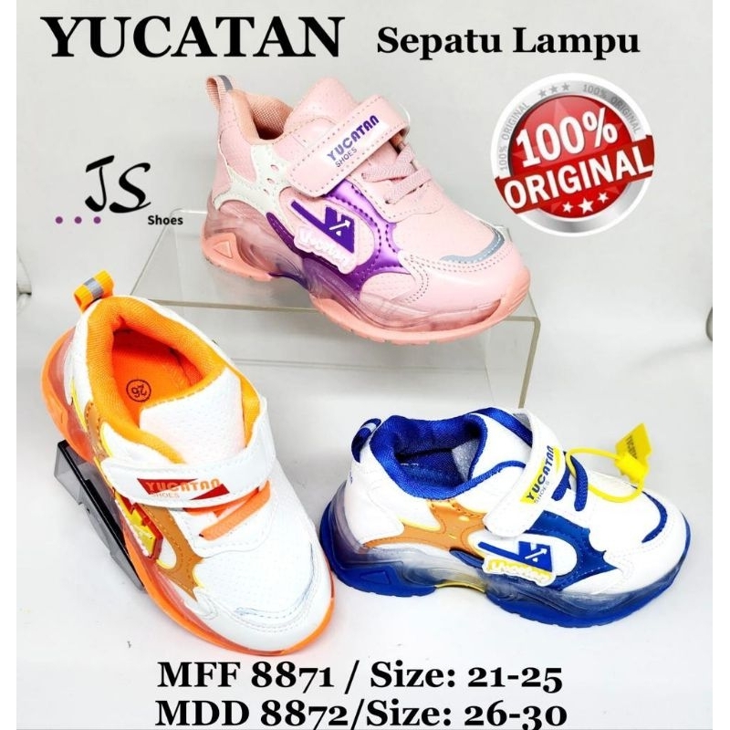 YUCATAN MFF 8871 MDD 8872 - SEPATU SNEAKERS LAMPU ANAK MERK YUCATAN ORIGINAL