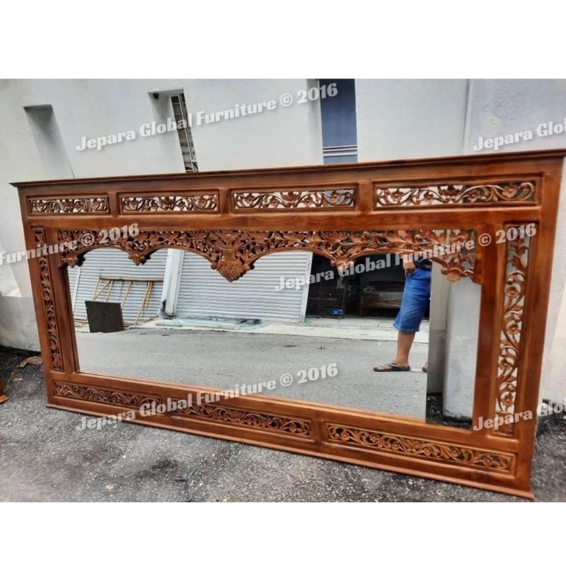 Figura Cermin ukir Gebyok Jati Termurah ( figura kaca jati,figura ukir, kaca cermin ukir )