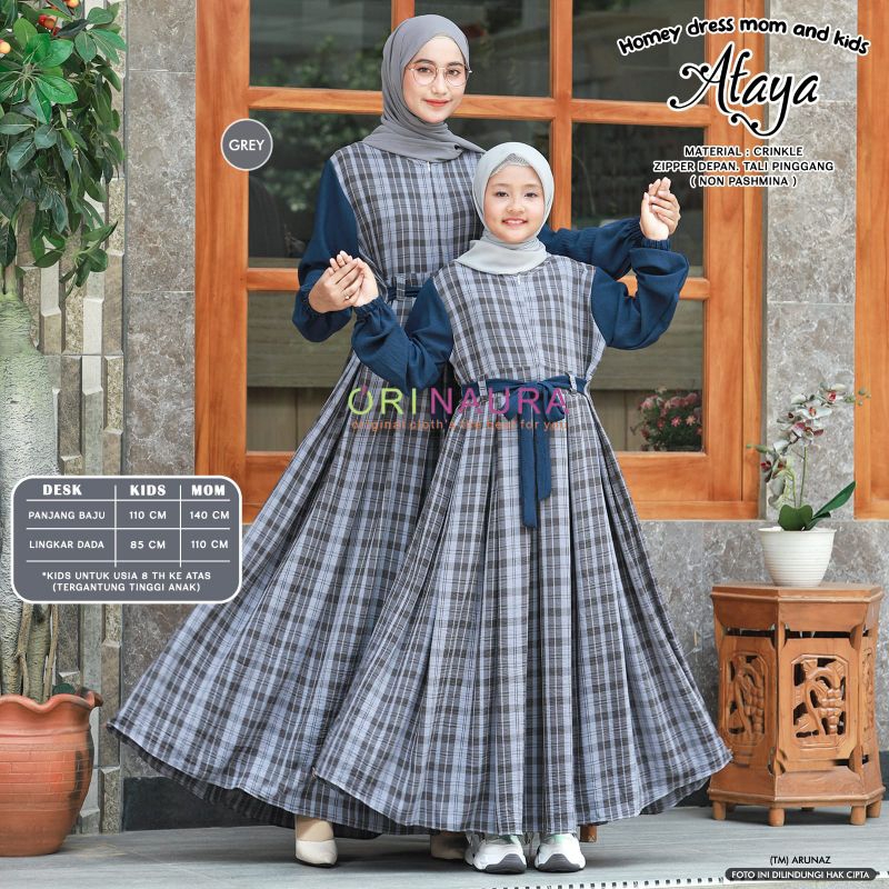 Afaya couple ori naura / Gamis couple ibu dan anak ori naura / original naura / afaya ori naura