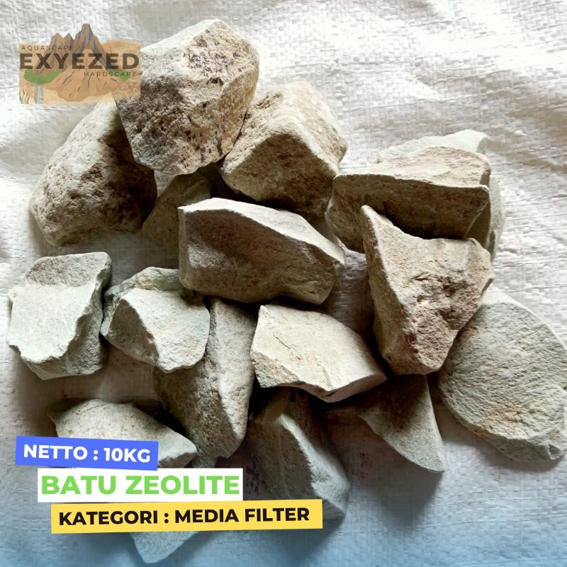 Batu Zeolite Zeolite Jeolit Media Filter Penjernih Air Kolam aquarium 1 Karung 10Kg