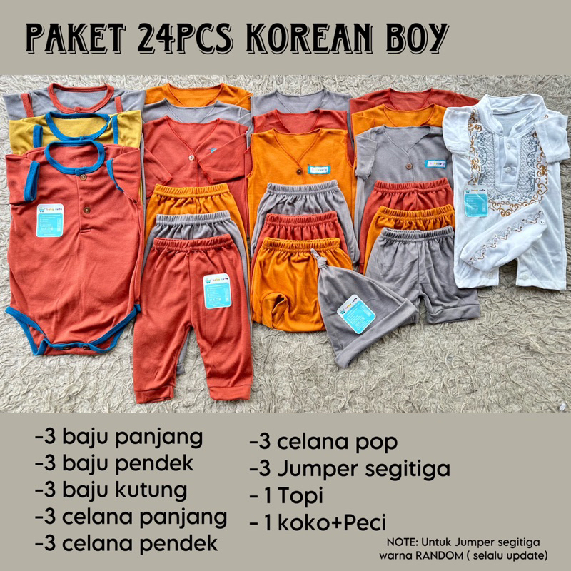 Paket Platinum Perlengkapan Baju Bayi celana kado jumper singlet sarung tangan topi baru lahir dan Jumbo SNI 30pcs Promo 8.8