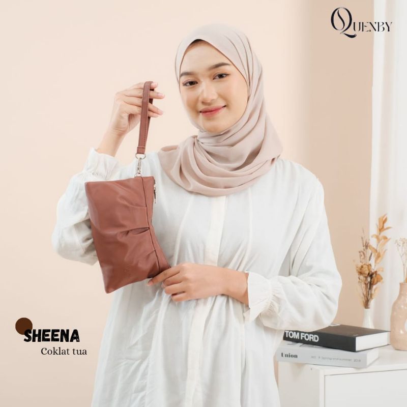TAS SHEENA BY QUENBY bag pouch chocoly polos 2in1 tas dompet wanita