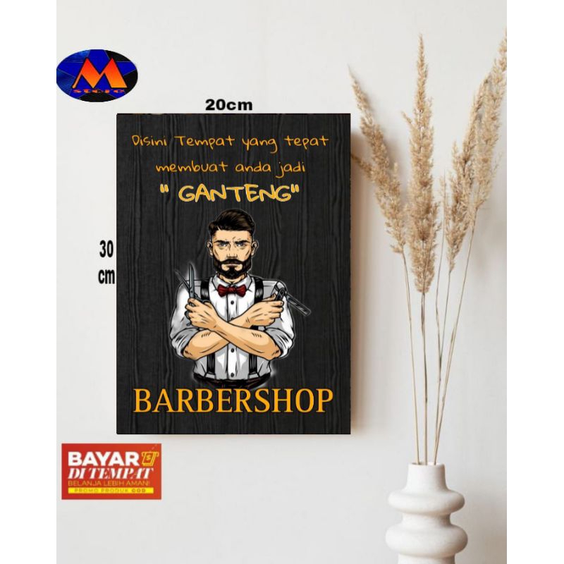 HIASAN DINDING TEMA BARBERSHOP/PAJANGAN DINDING BARBERSHOP/POSTER KAYU BARBERSHOP/POSTER BARBERSHOP