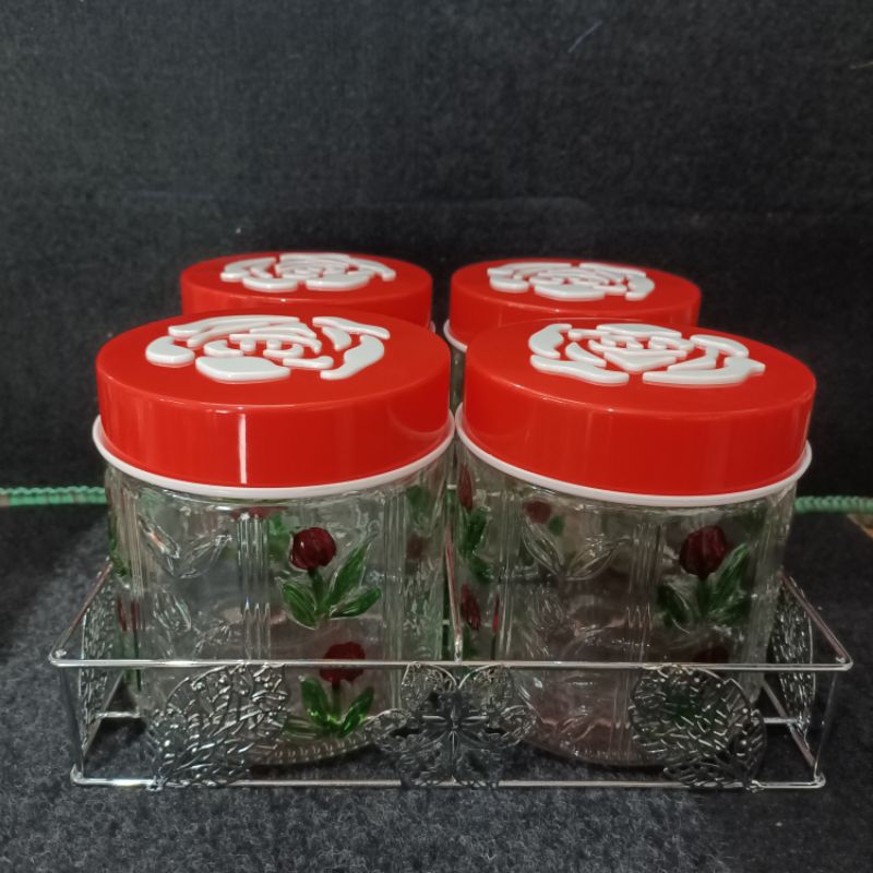 Toples set 4pcs + rak HC/ toples kaca