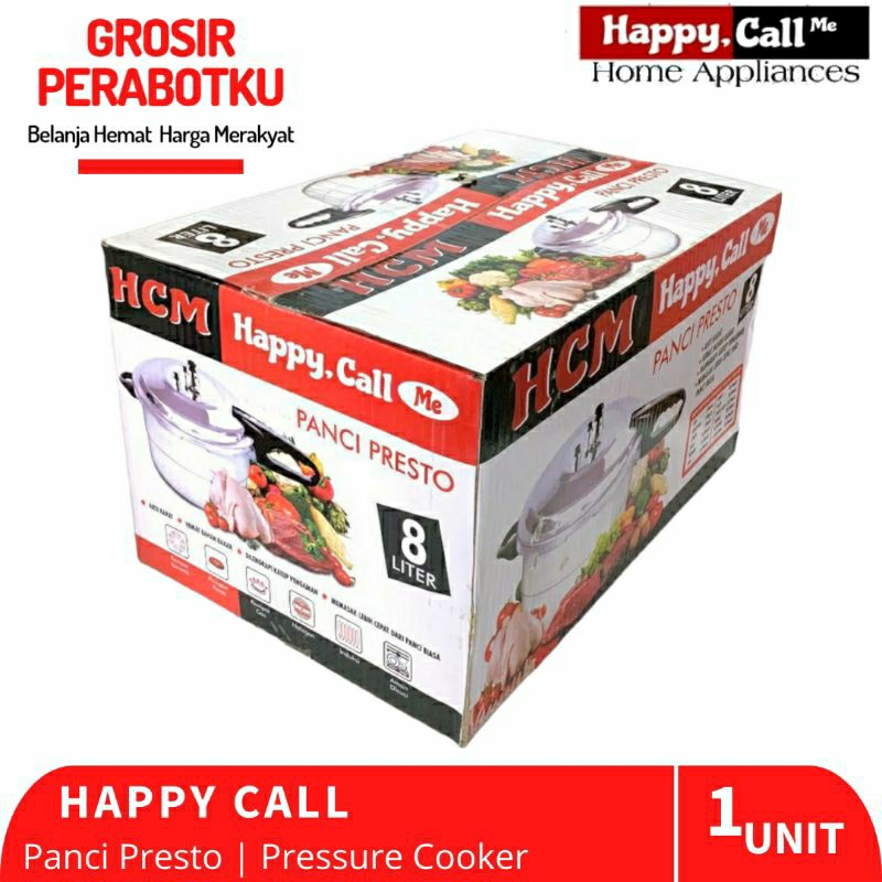 Panci Presto 8 Liter Happy Call Pressure Cooker With Steamer Kukusan