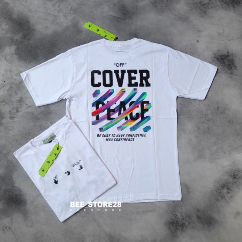 KAOS T-SHIRT OFF WHITE COVER PEACE FULLTAG &amp; LEBEL PREMIUM