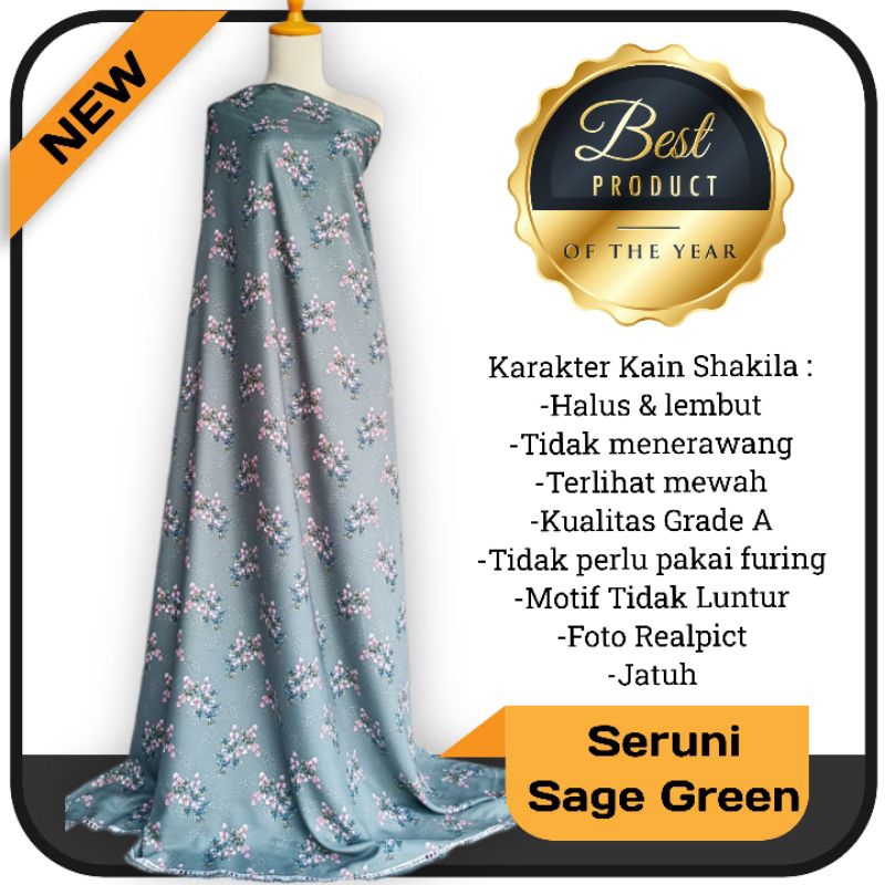 Kain Shakila Premium motif Seruni harga persetengah meter