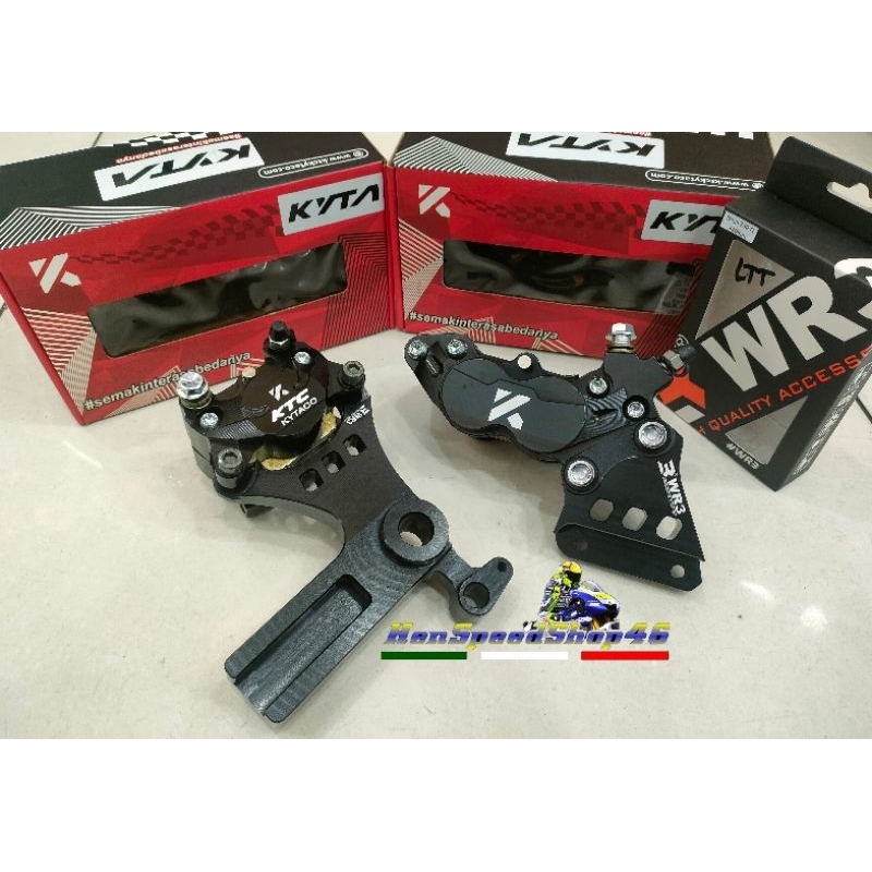 Paket kaliper KTC kytaco ninja 250 fi / karbu kaliper 4 piston ninja 250 fi kaliper belakang ninja 2