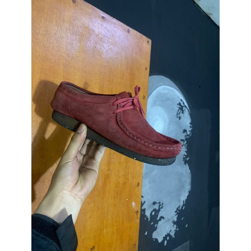 clarks wallabee second maroon