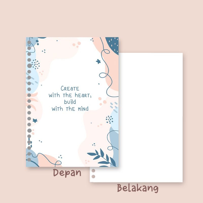 

Sampul Loose Leaf A5 Motif 20 holes DIY Binder Cover A5 Bahan Ivory 300 gsm