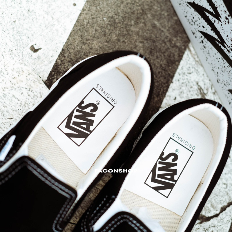 VANS SLIP-ON VAULT OG LX BLACK/WHITE ORIGINAL 100% ( SPRING SUMMER '20 )