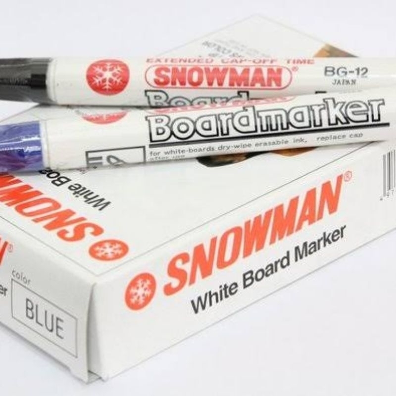 

Spidol Whiteboard Snowman Original BG12 hitam per lusin + Free 1pcs Free Gift
