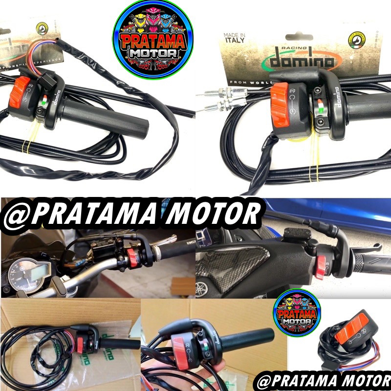 PROMO PAKET TERMURAH Gas Spontan Domino 2 Kabel+Saklar Xabre Murah R15 R25 Vixion NVA NVL Ninja 150 R/RR CB150R CBR dll