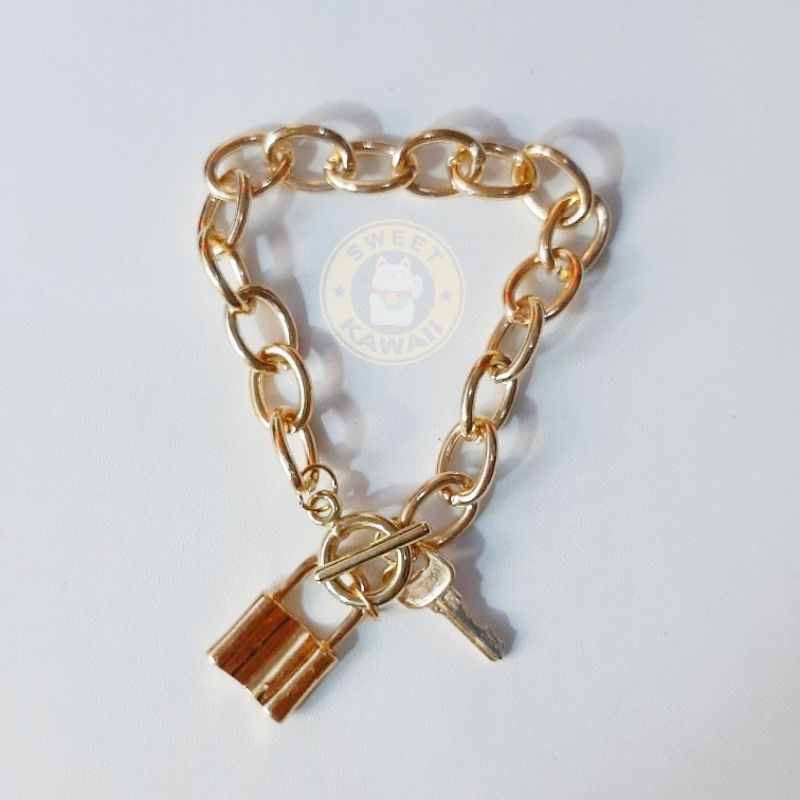 Gelang Tangan Rantai Gembok Kunci