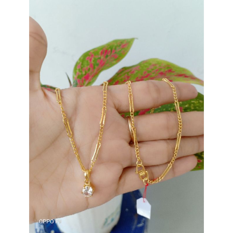 kalung rantai 11 tembaga lapis emas 22karat