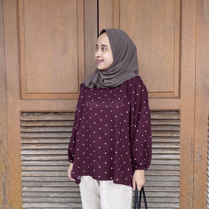 ZEVA TOP BLUS POLKADOT