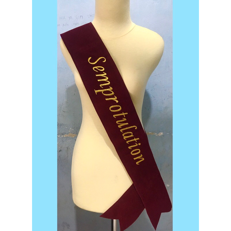 selempang wisuda selempang beludru selempang bordir selempang polos selepang pucuk rebung selempang 