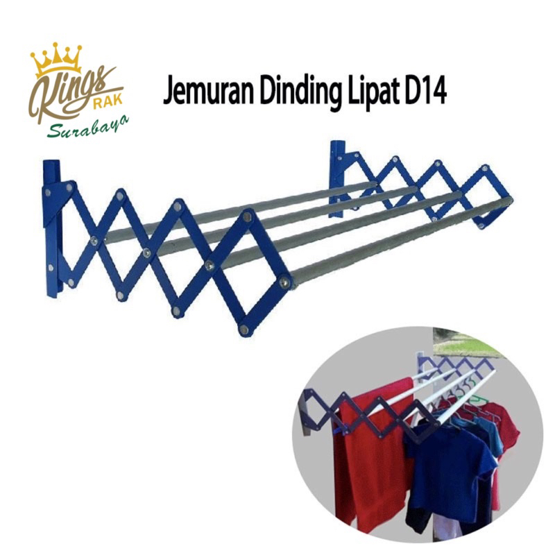 Jemuran Lipat Jemuran Tarik Dinding Aluminium Praktis Hanger Gantungan Rak Baju Jemuran Baju Dinding