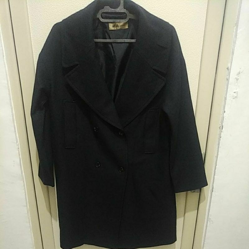 Thrift long coat navy#outer#winter#autumn