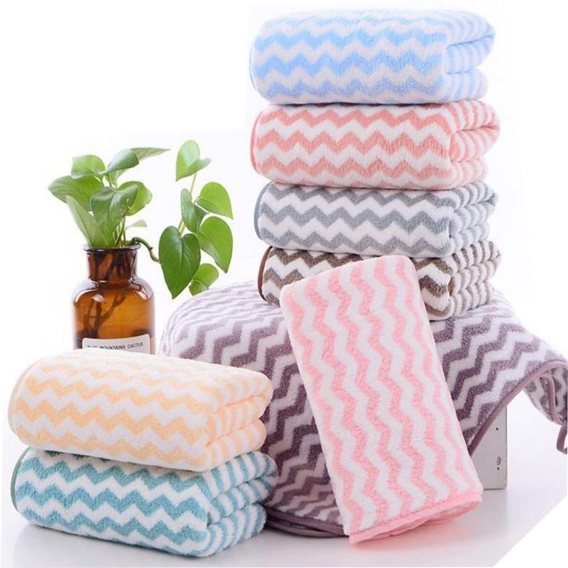 HANDUK BULU SET 2IN1 COTTON KARANG TOWEL MURAH / HANDUK DEWASA MICROFIBER  WAJAH MUKA HALUS LEMBUT BESAR KECIL