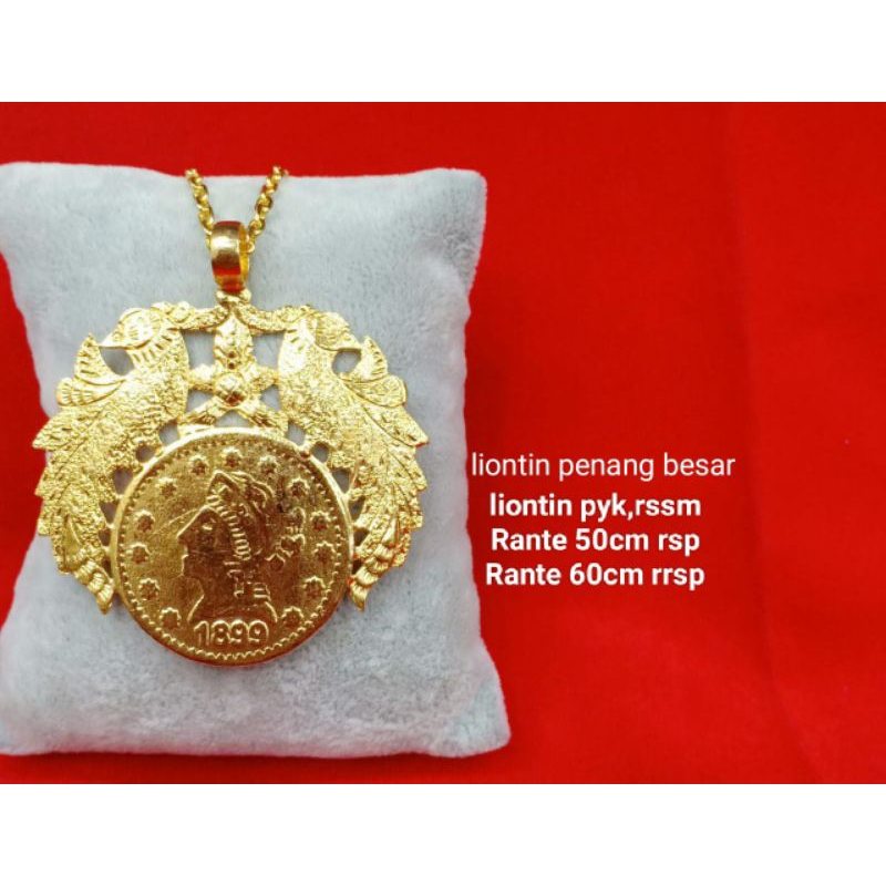 Kalung koin rupiah Replika mas 24k(london),warna sprti emas 24k ya,,bisa dipake sehari2/acara tertentu