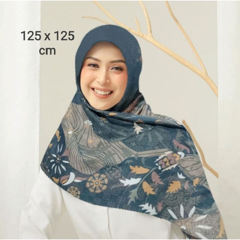 SALE HIJAB / SYARI ELANTAA BIRU TOSKA / COD / KERUDUNG VOAL MOTIF / SEGI EMPAT VOAL / JILBAB TERBARU
