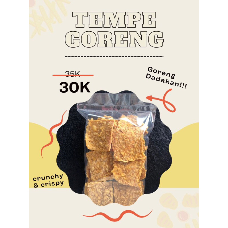 

Tempe Original Goreng Dadakan 500 dan 250 gram