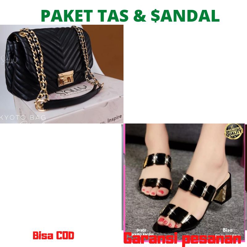 PAKET HEMAT TAS wanita DAN SANDAL wanita terbaru