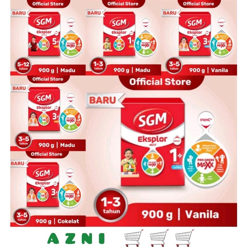 SGM EKSPLOR 1+ 3+ 5+, SOYA 1+ 900 gr - Vanila/ Madu/ Coklat