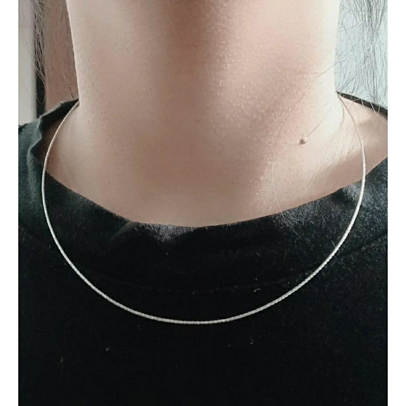 kalung model choker ukir perak asli  925 lapis emas putih - perhiasan kalung perak fashion wanita terbaru