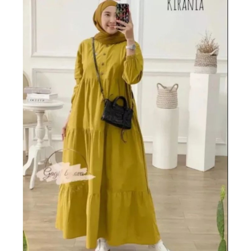 Kirania dress gamis wanita bahan cringkel airflow LD 115 friendly busui