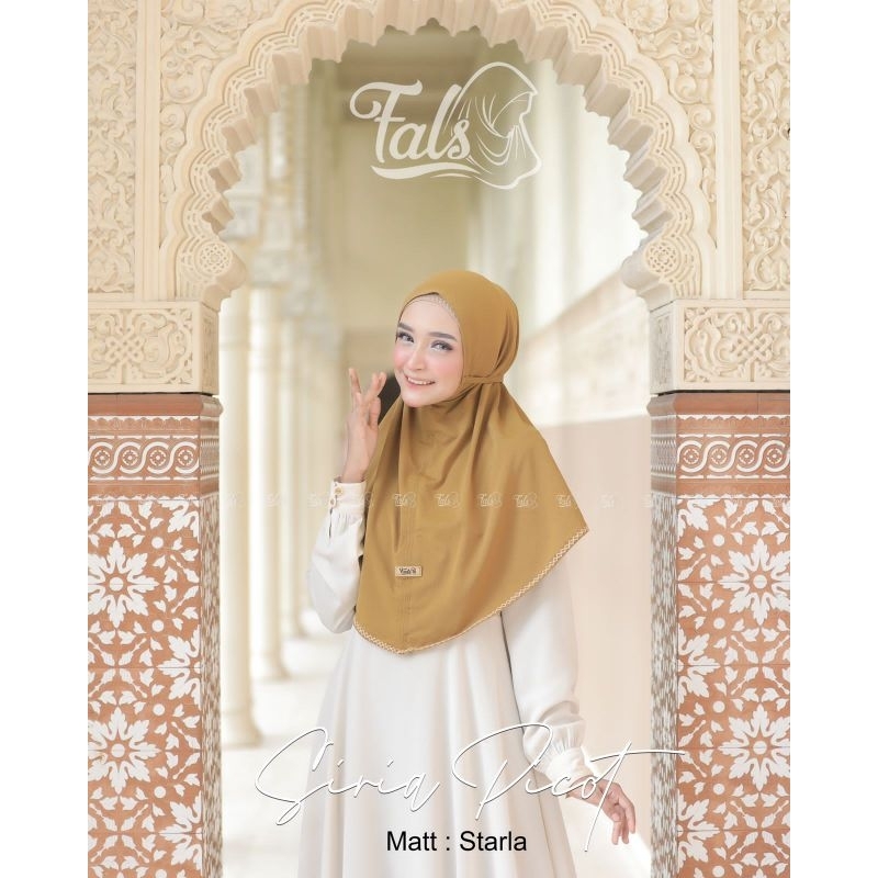 (Ori Fals) SIRIA PICOT •jilbab instan jersey starla•hijab instan•bergo instan tali