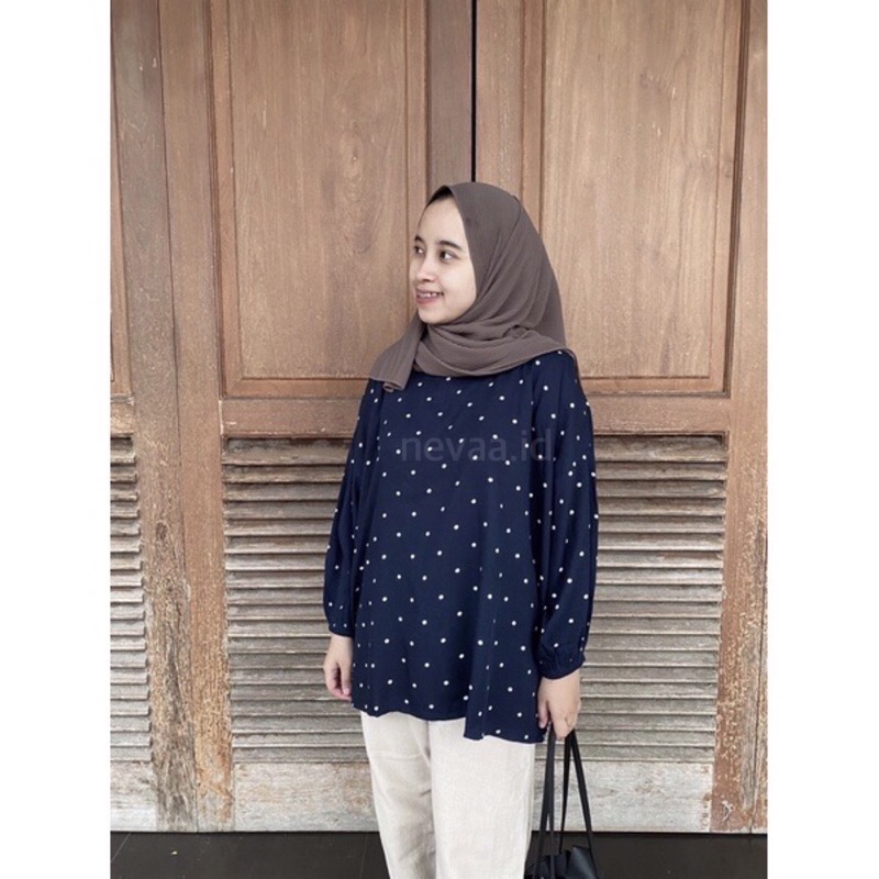 ZEVA TOP BLUS POLKADOT
