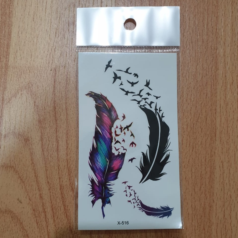 Tato Temporer Feathers Tato anti air Temporary tattoo Premium Import Quality