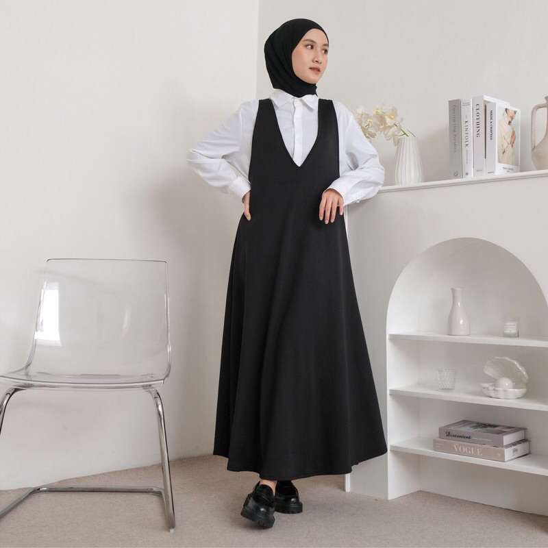 COLOURINFASH - DRESS OUTER KOREAN BIGSIZE FIT LD 116 - DRESS OVERALL JUMBO DRESS LUARAN BIGSIZE