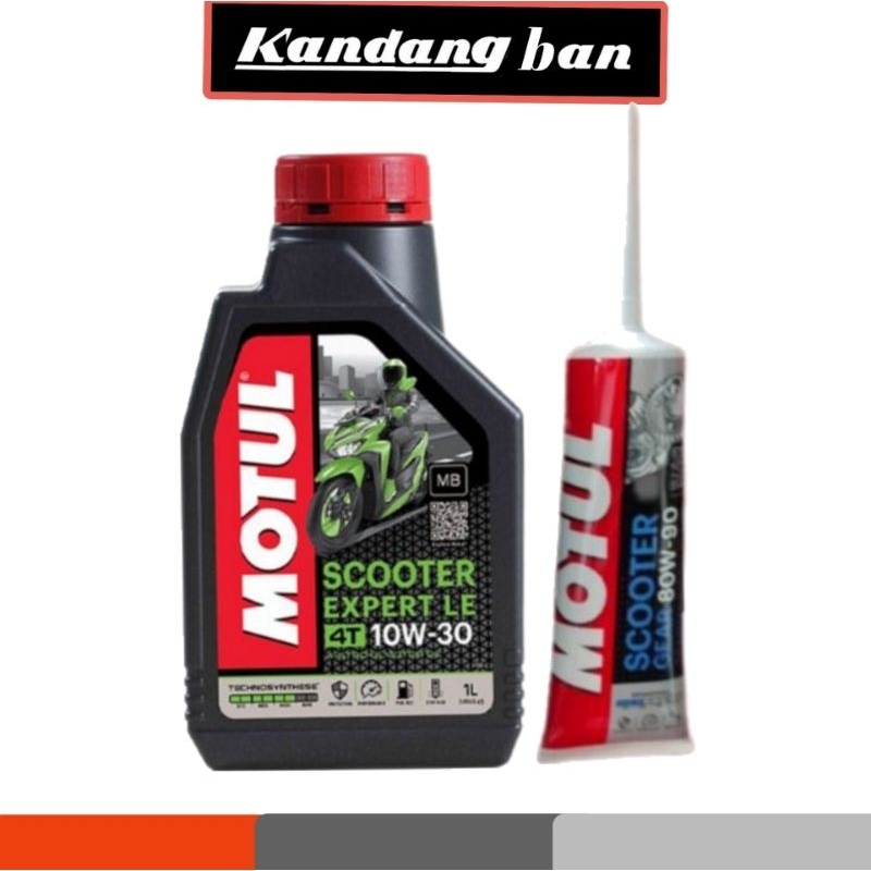 PAKET OLI MOTUL SCOOTER EXPERT LE 10W-30 0.8L + OLI GEAR MOTUL